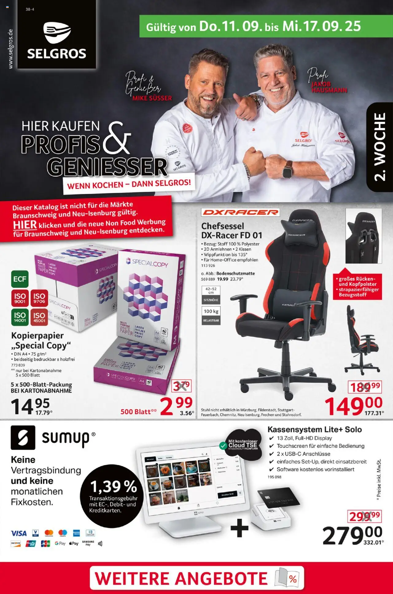 Selgros Non Food (vom 11.09.2025 - 17.09.2025) - Samsung, Kissen, Stuhl, Chefsessel, Kopfpolster