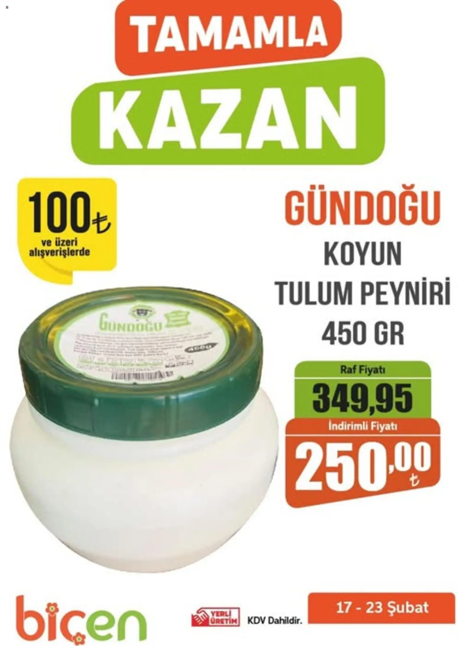 Biçen Market Tamamla Kazan 17.02.2026 - Broşürünün önizlemesi - Raf, Tulum