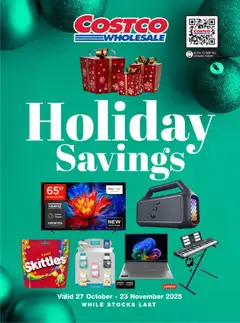 Preview of Costco Holiday Savings valid from 27/10/2025