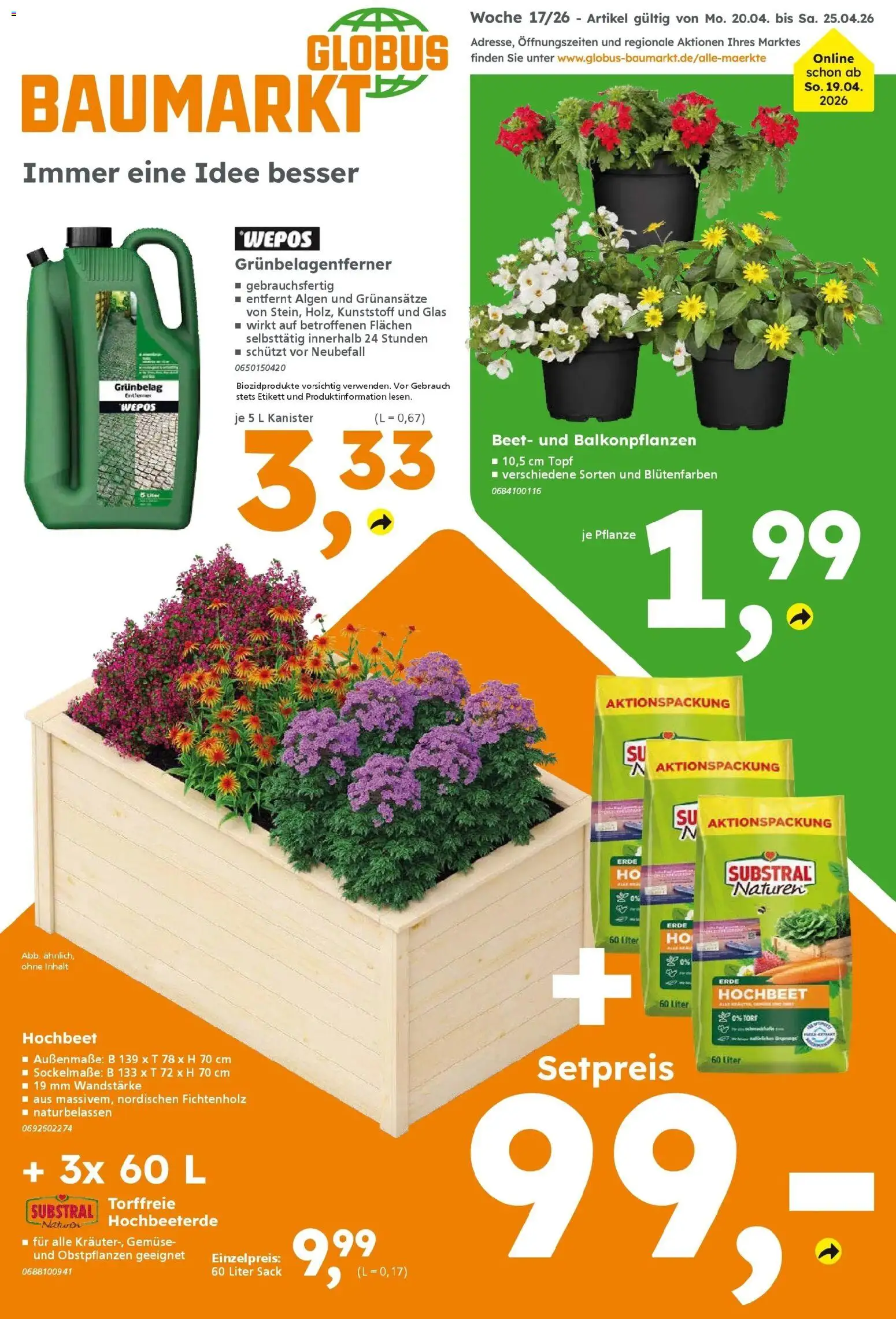 Vorschau von dem Prospekt des Geschäftes Globus Baumarkt, gültig ab dem 20.04.2026