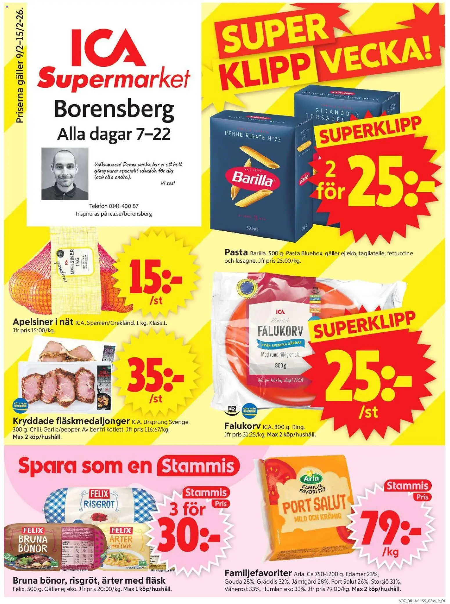 Förhandsgranska reklamblad Borensberg från butik ICA Supermarket gäller från 09/02/2026