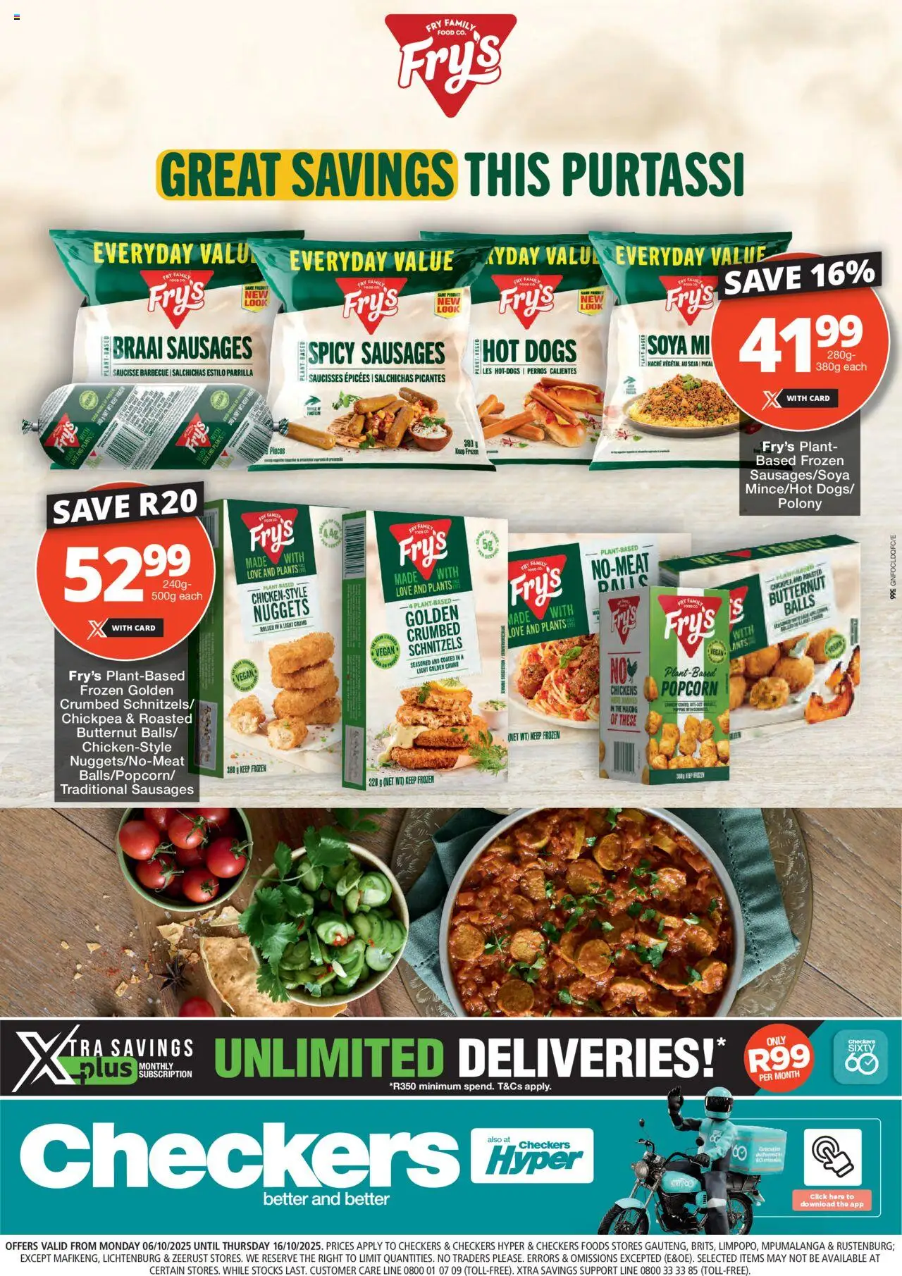 Checkers Gauteng - Frys Promotion 06/10 - 16/10/2025 >> Catalogue