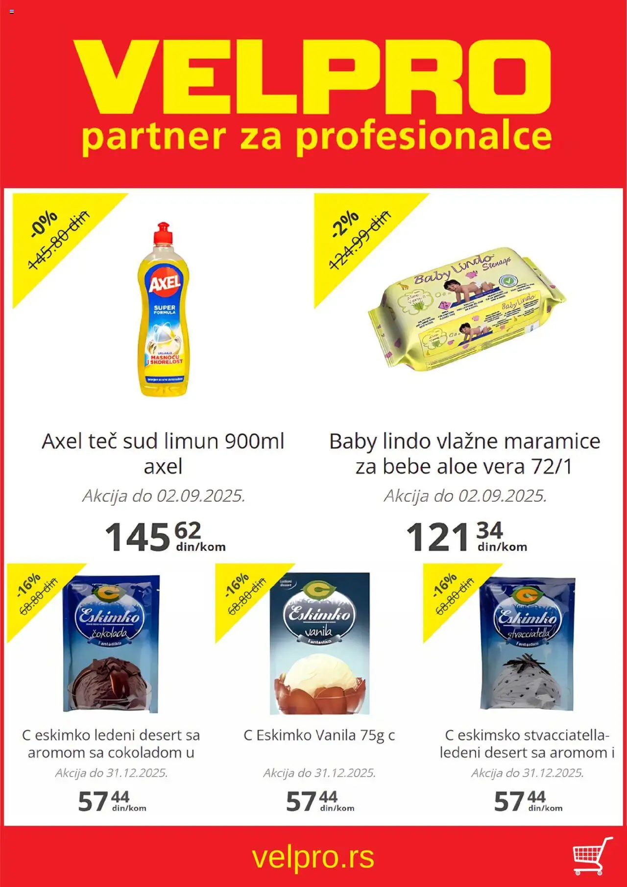 Velpro katalog važi od 14.08.2025 - stranica 1 - Aloe vera, Limun, Desert, Vanila, Vlažne maramice, Maramice
