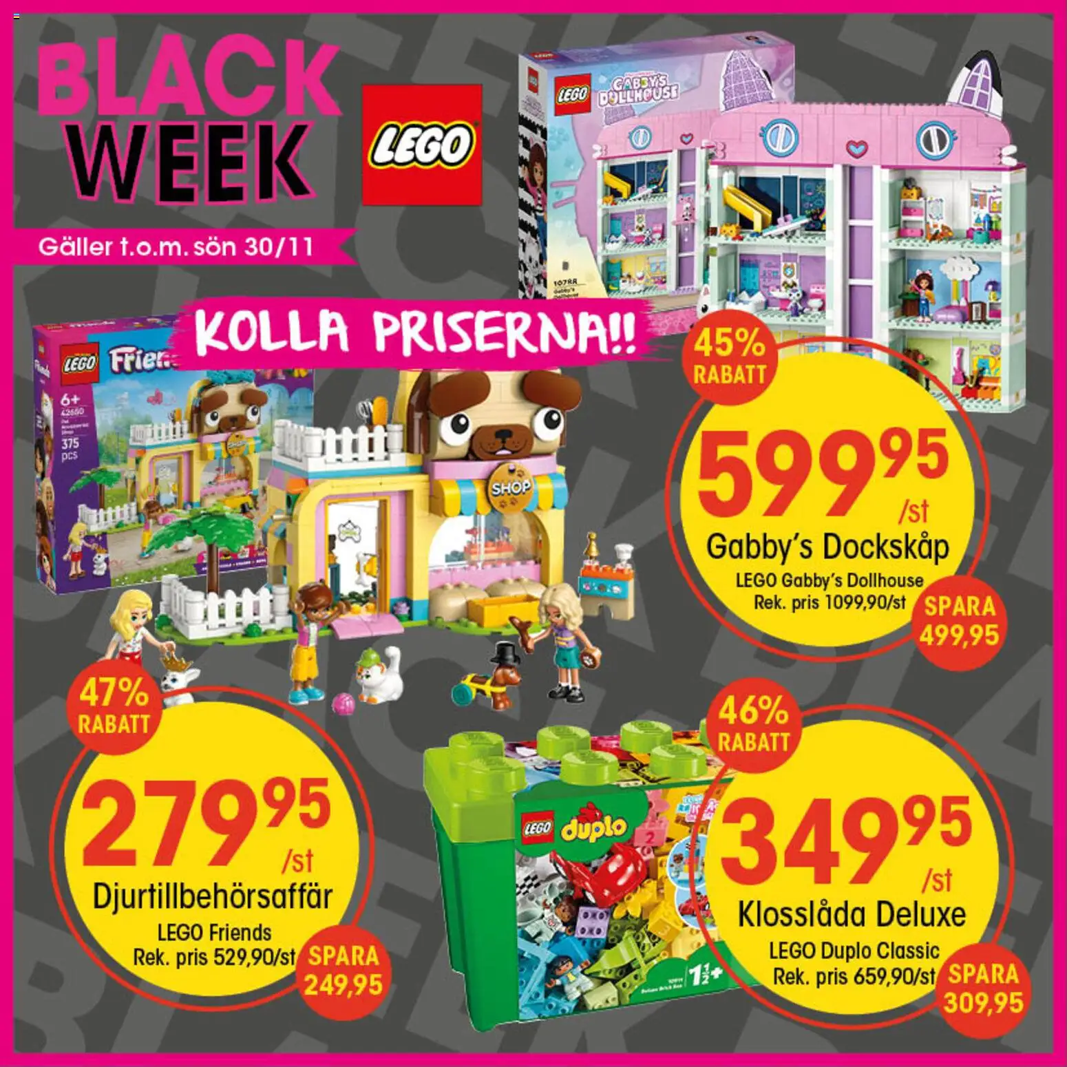 Förhandsgranska reklamblad Black Friday från butik EKO gäller från 21/11/2025 - LEGO, LEGO Friends, Galler, LEGO DUPLO