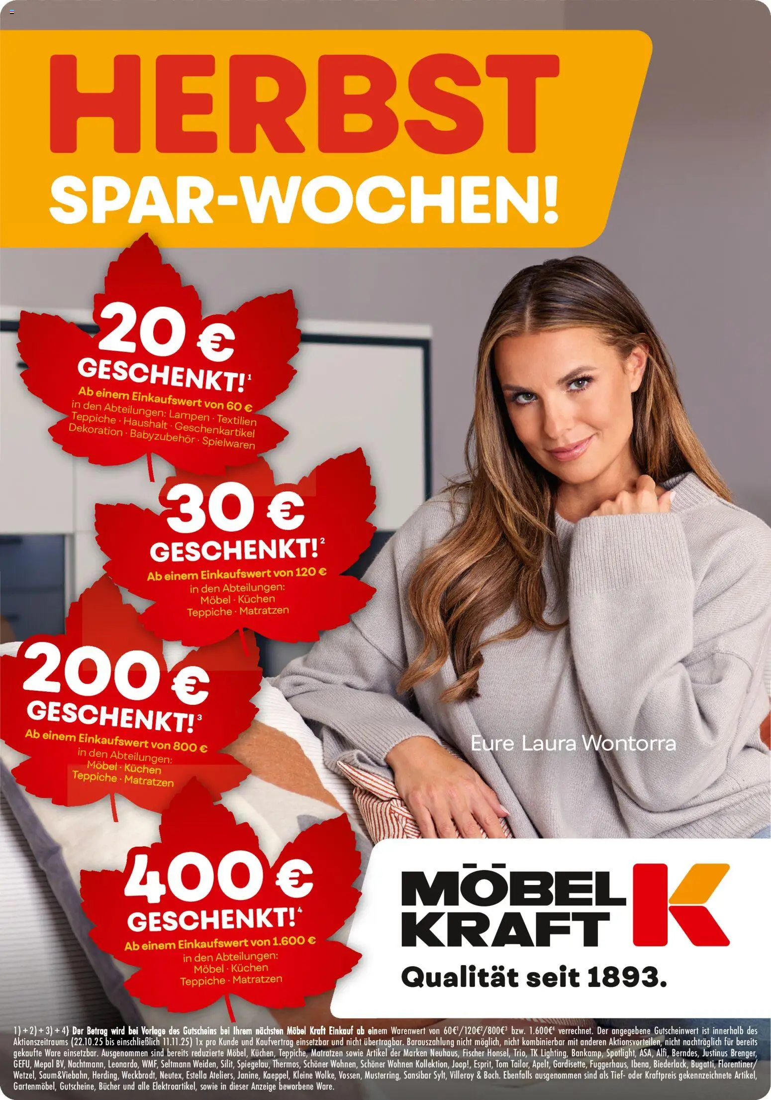 Möbel Kraft Herbst Spar Wochen (vom 22.10.2025 - 11.11.2025)