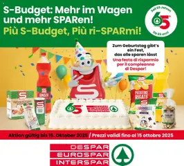 Anteprima dell'opuscolo Volantino S-Budget - Bolzano dal negozio Despar valido da 09/10/2025