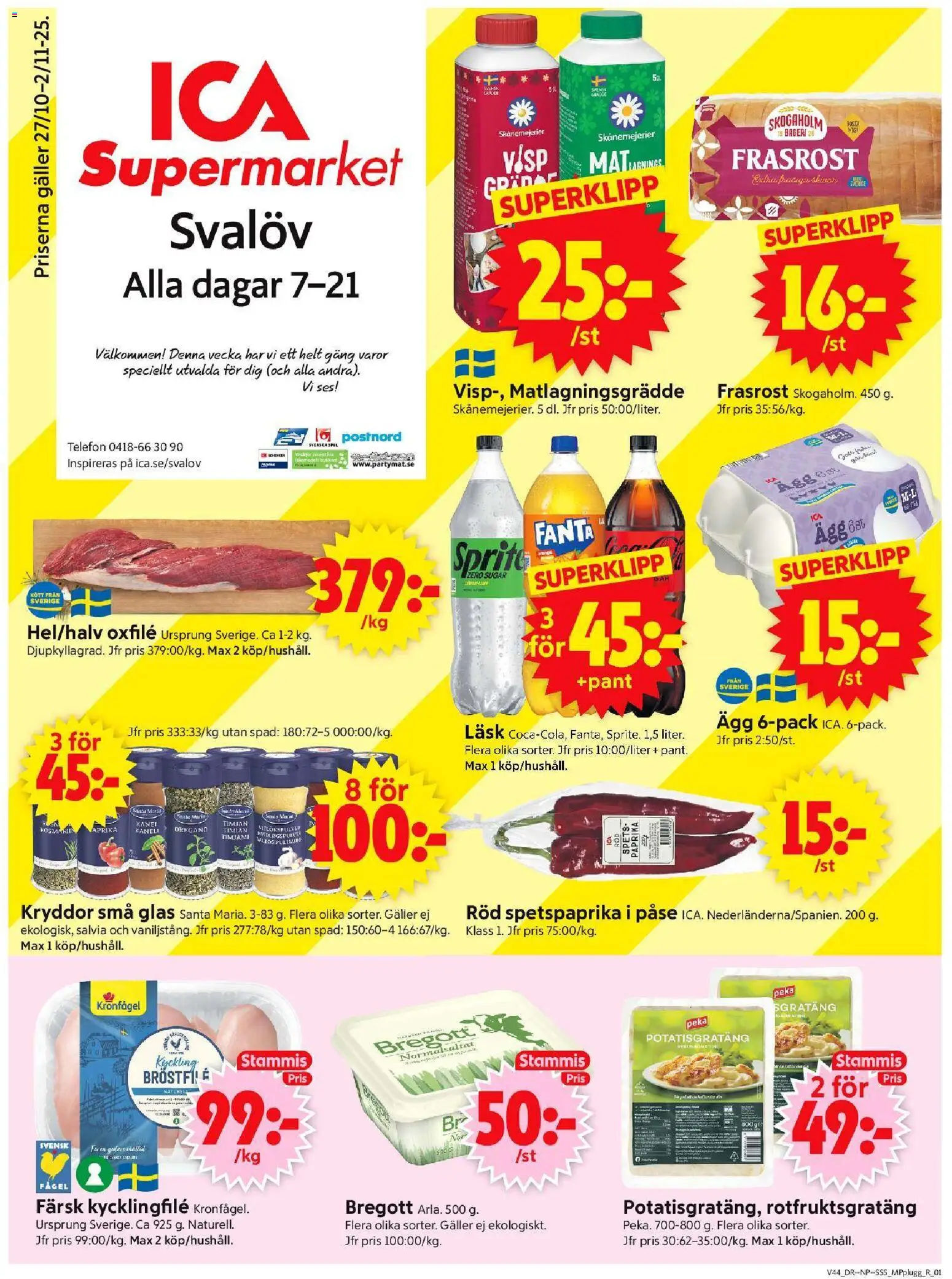 Förhandsgranska reklamblad Svalöv från butik ICA Supermarket gäller från 27/10/2025