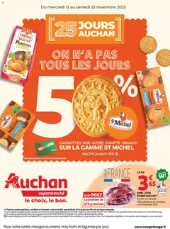 Voorbeeld van 25 JOURS AUCHAN, faites le plein de bonne affaires dans votre super van winkel Auchan geldig vanaf 12/11/2025