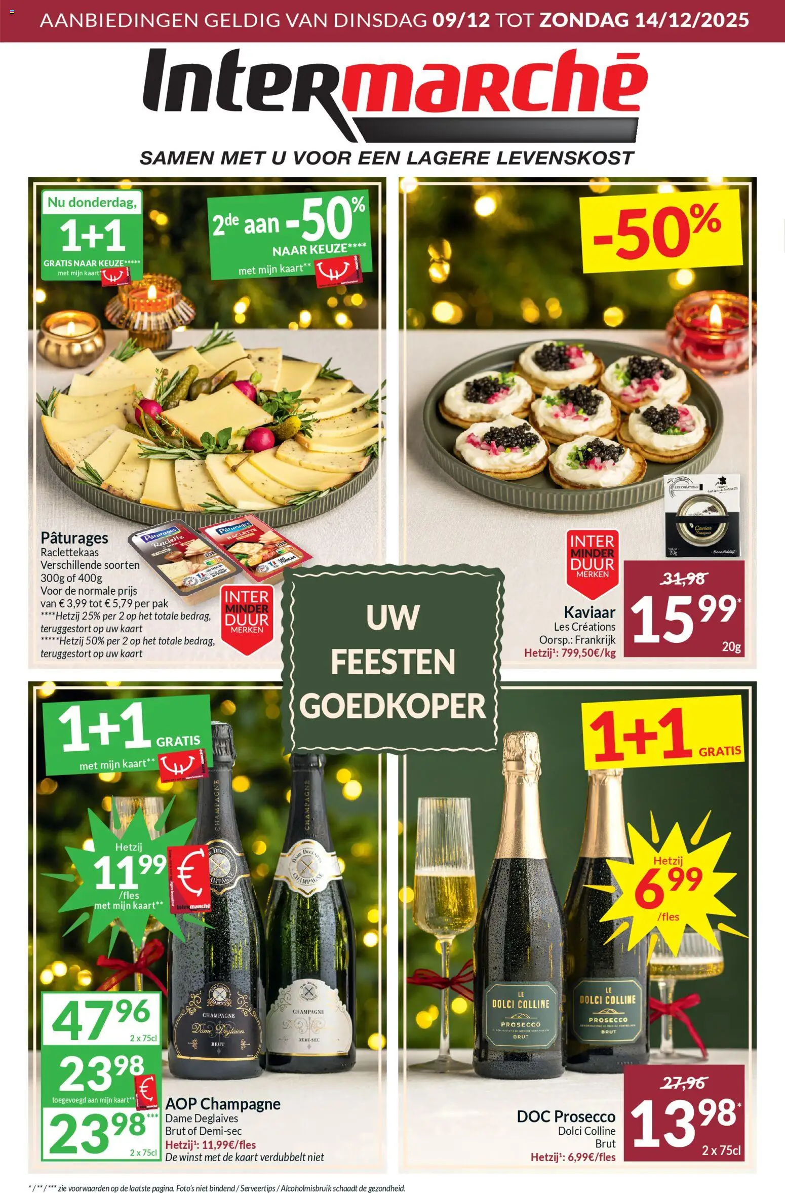 Voorbeeld van Folder week 50 van winkel Intermarché geldig vanaf 09/12/2025 - Champagne, Kaart, Prosecco