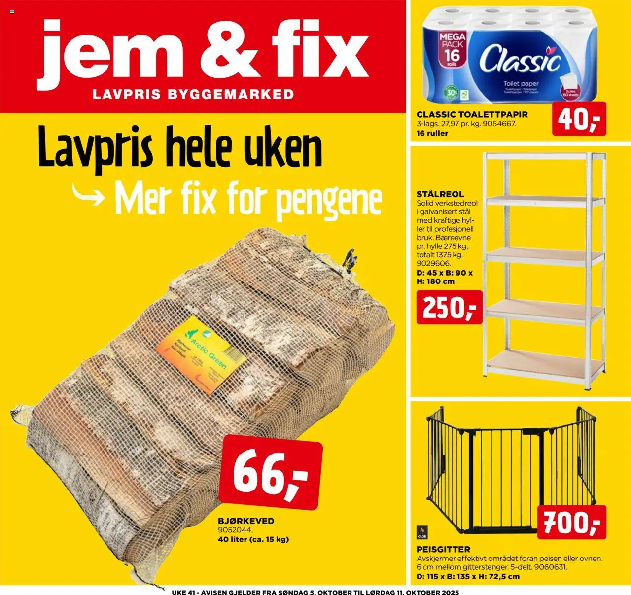 Kundeavis uke 41 Jem & Fix gyldig fra 05/10/2025 - Sidenummer 1
