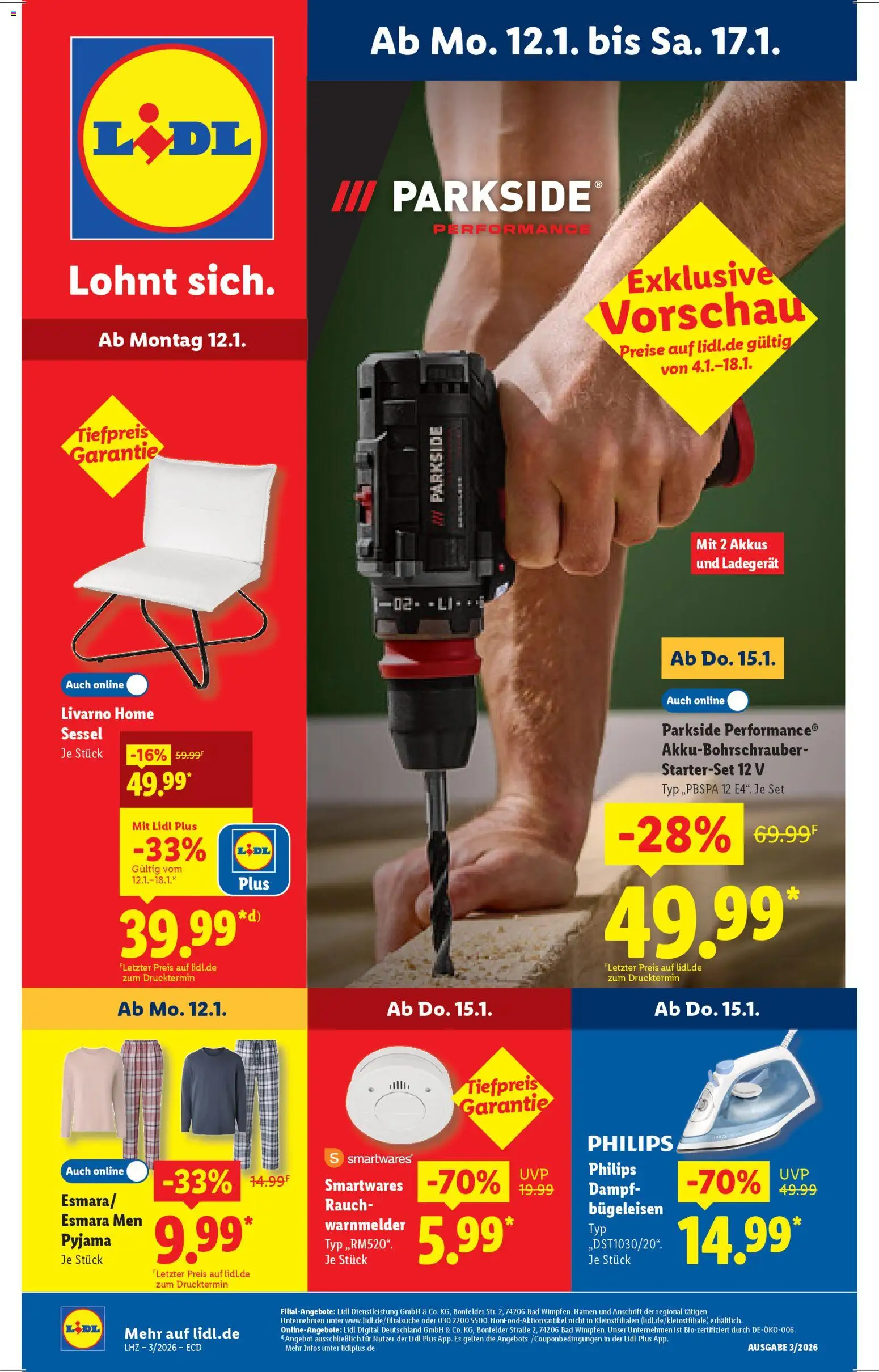 Vorschau von dem Prospekt des Geschäftes Lidl, gültig ab dem 12.01.2026