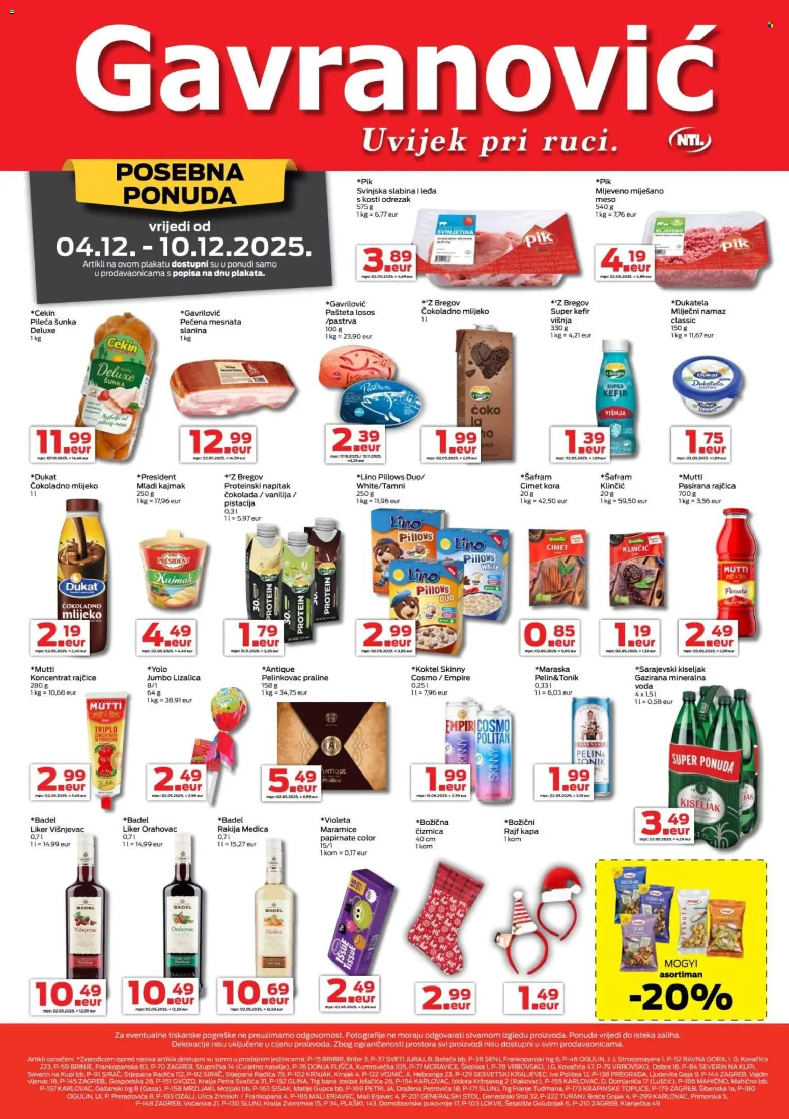 Pregled letka Katalog trgovine Gavranović vrijedi od 04.12.2025