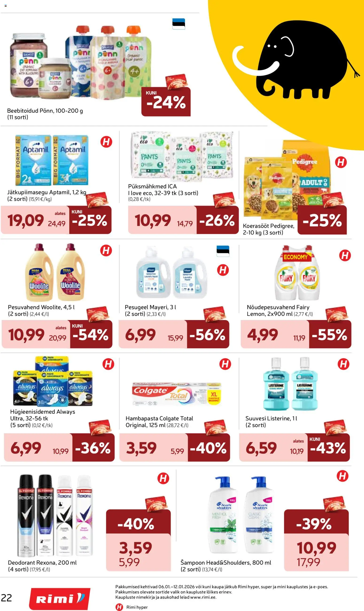Rimi kliendilehe eelvaade alates 2026.01.06