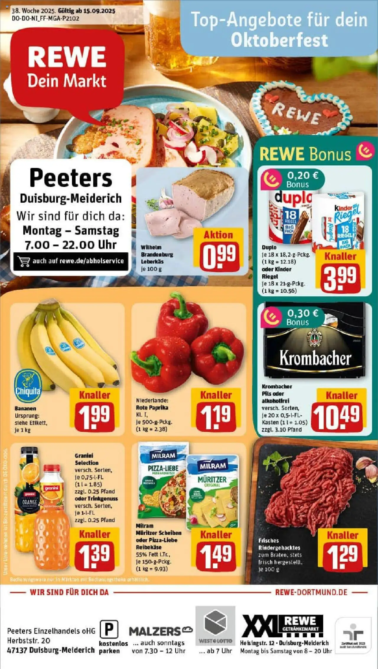 REWE Prospekt ab 14.09.2025 nächste Woche - Prospekt Duisburg	
