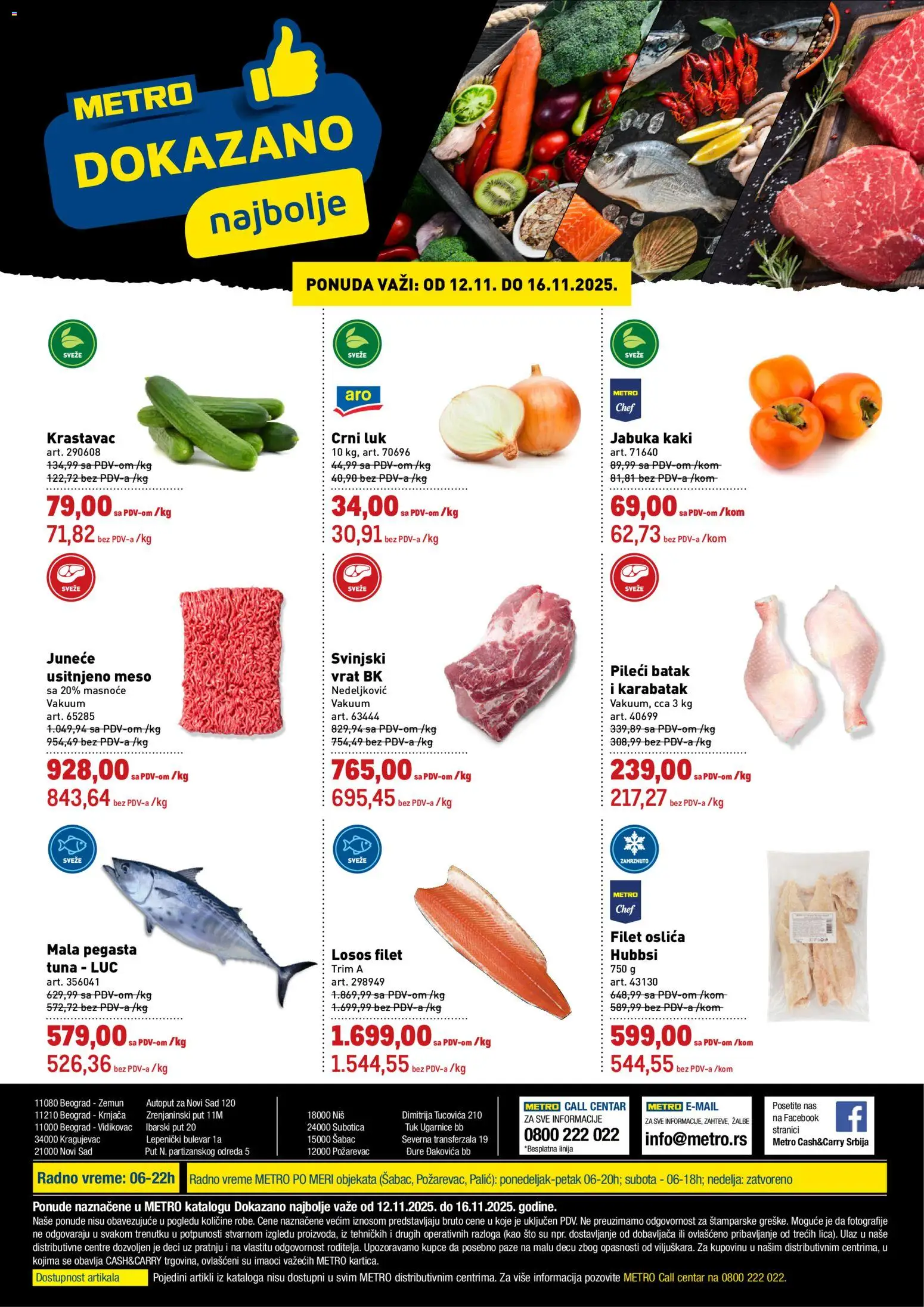 Pregled Metro kataloga - važi od 12.11.2025