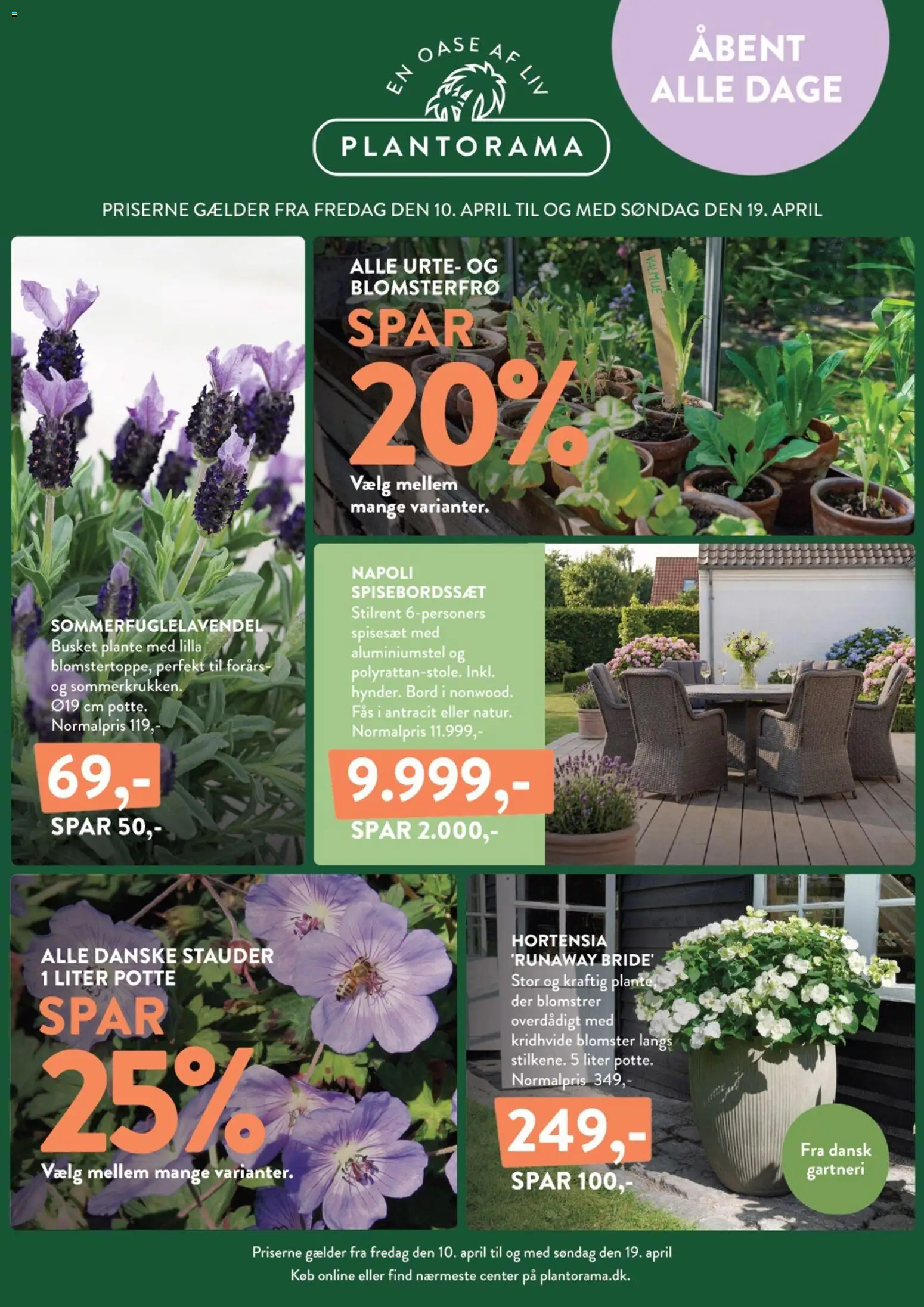 Eksempel på tilbudsavis Plantorama - Tilbudsavis fra butik Plantorama gyldig fra 10/04/2026 - Bord