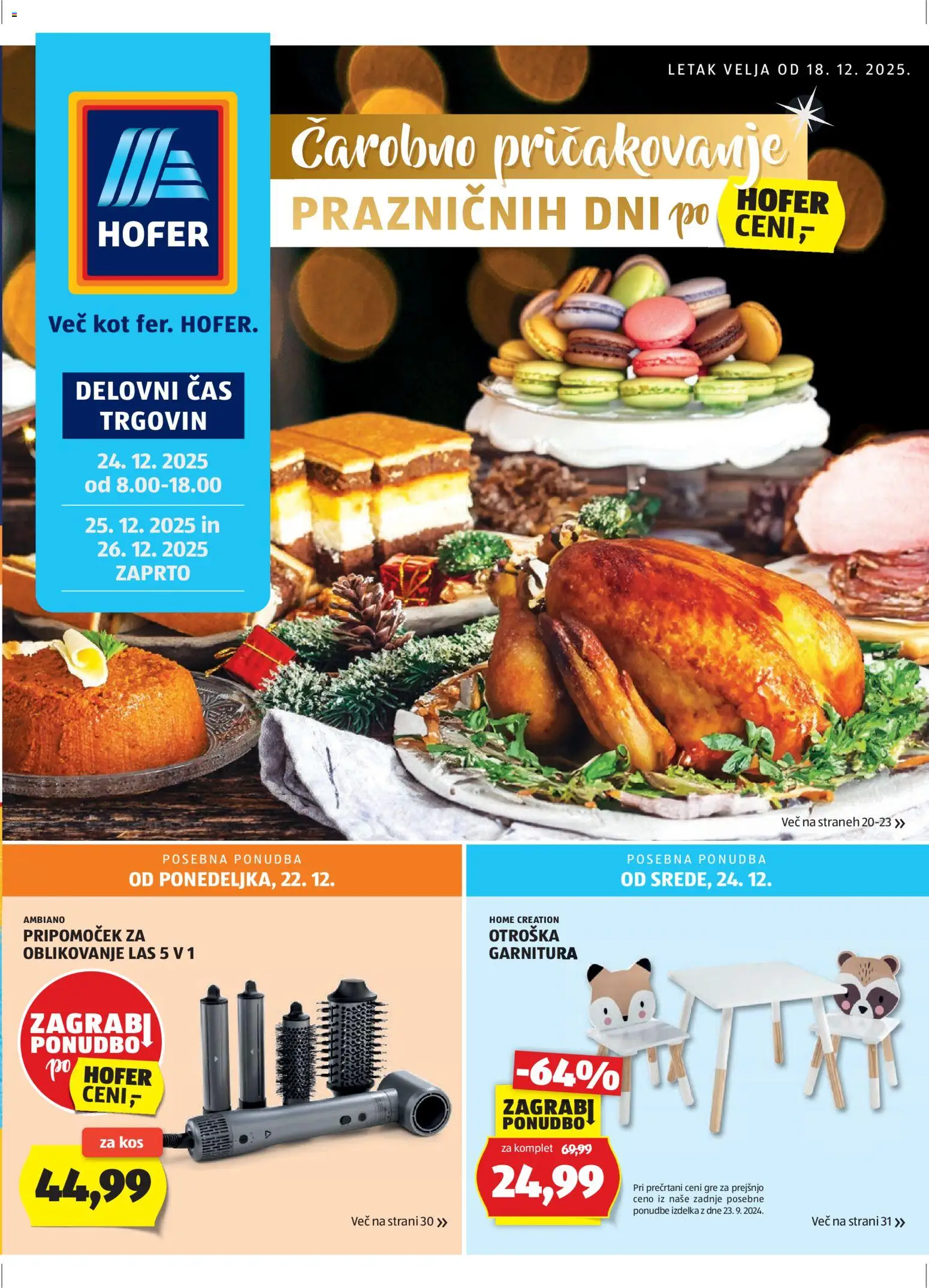 Pregled letka Katalog trgovine Hofer SI vrijedi od 18.12.2025