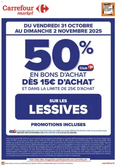 Prévisualisation de Opération bon(s) d’achat du magasin Carrefour Market formulaire valide 31/10/2025