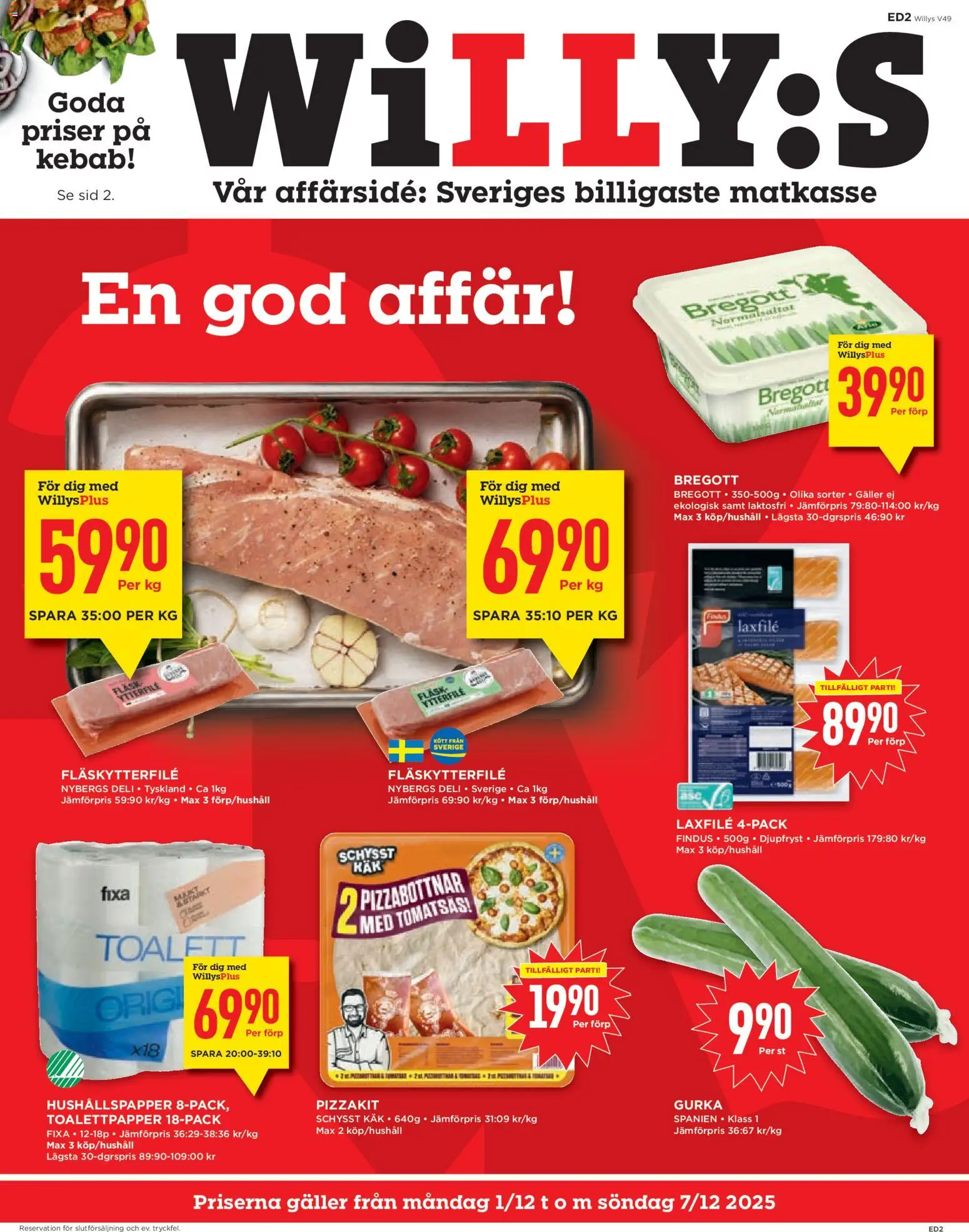 Förhandsgranska reklamblad Aktuella reklamblad Willys från butik Willys gäller från 01/12/2025