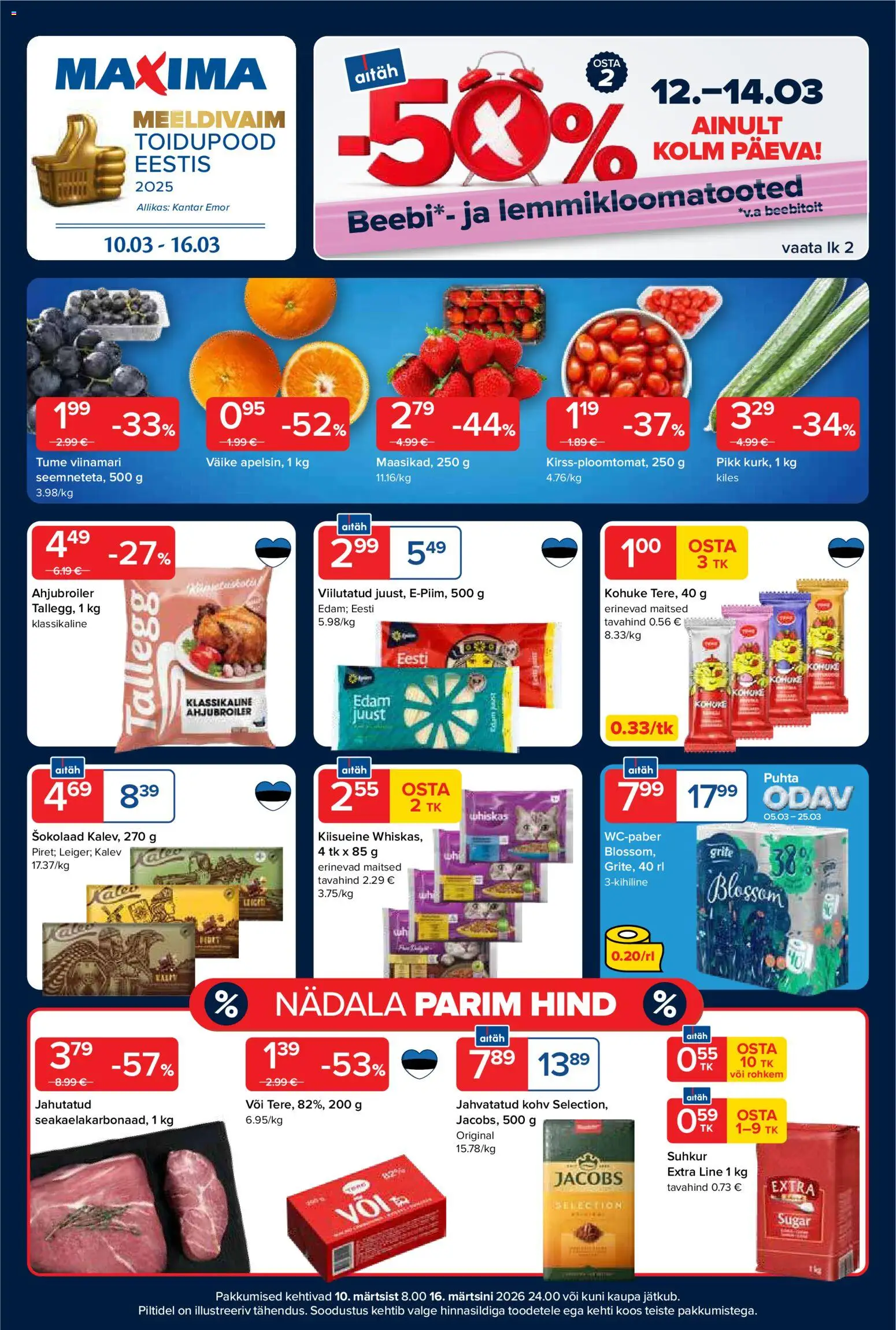 Maxima kliendilehe eelvaade alates 10.03.2026