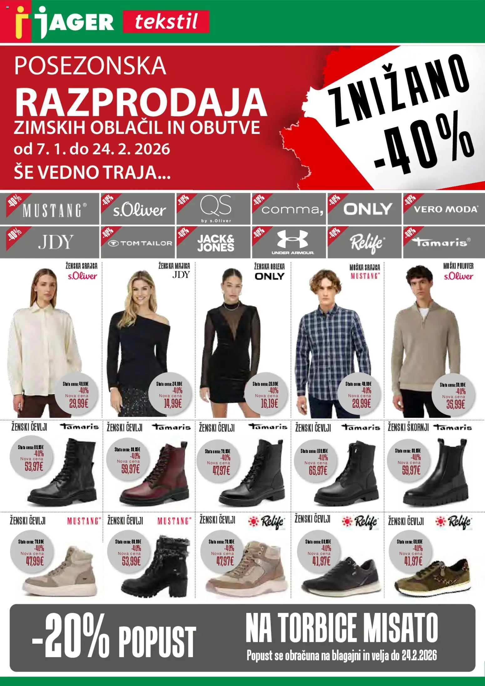 Predogled kataloga iz trgovine Jager veljaven od 11.02.2026 - Obleka, Cevlji, Škornji, Pulover, Majica, Srajca