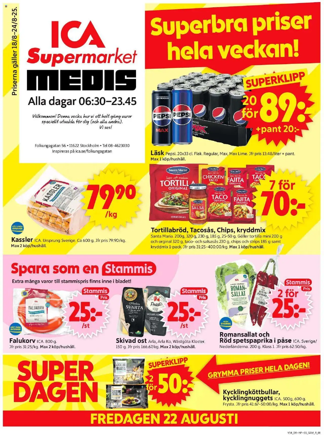 Stockholm är giltig 18/08 2025 > Veckans Erbjudanden gäller från 18/08/2025 till 24/08/2025 sidnummer 1