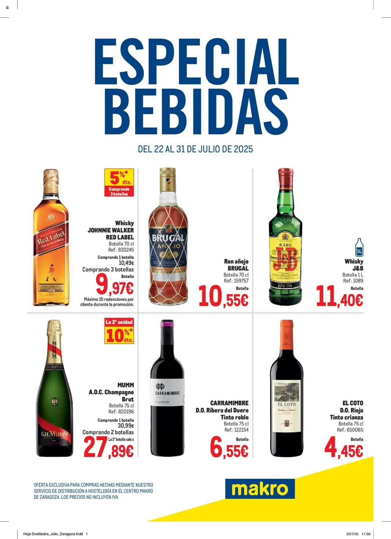Makro Especial Bebidas Zaragoza > 22/07 - 31/07/2025 > Ofertas