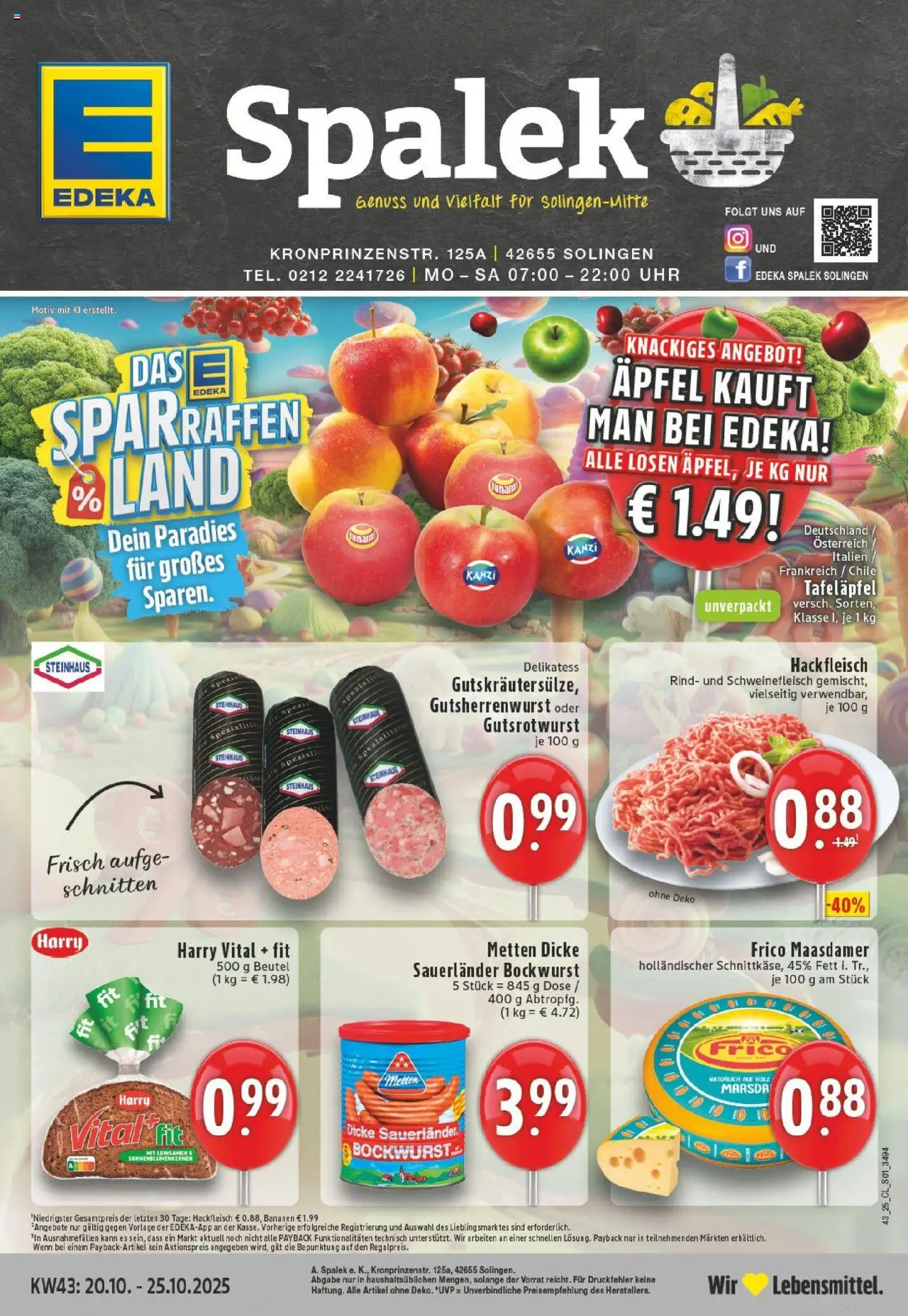 EDEKA Prospekt ab 19.10.2025 - Prospekt Solingen Online