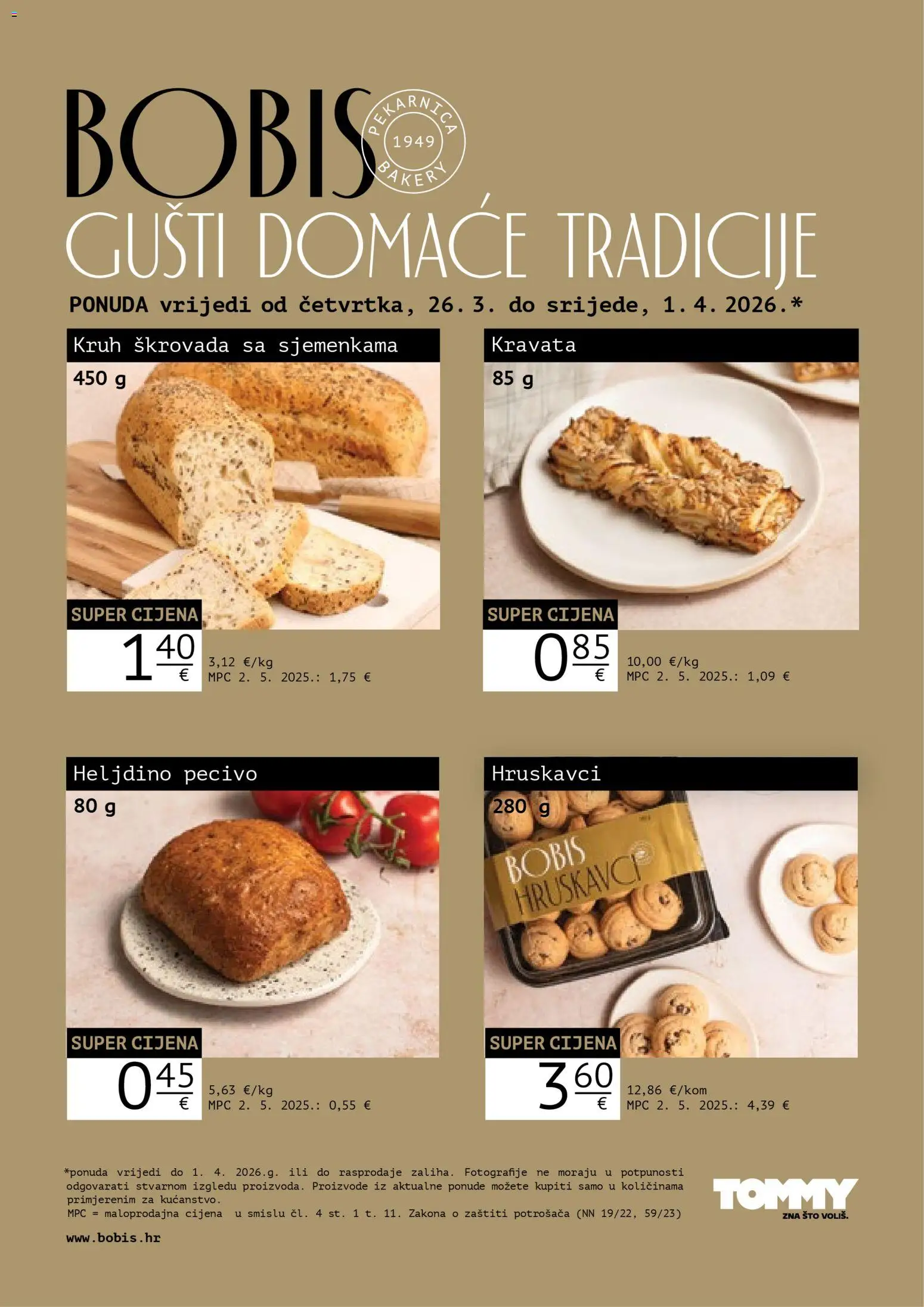Pregled letka Bobis Super ponuda trgovine Tommy vrijedi od 26.03.2026