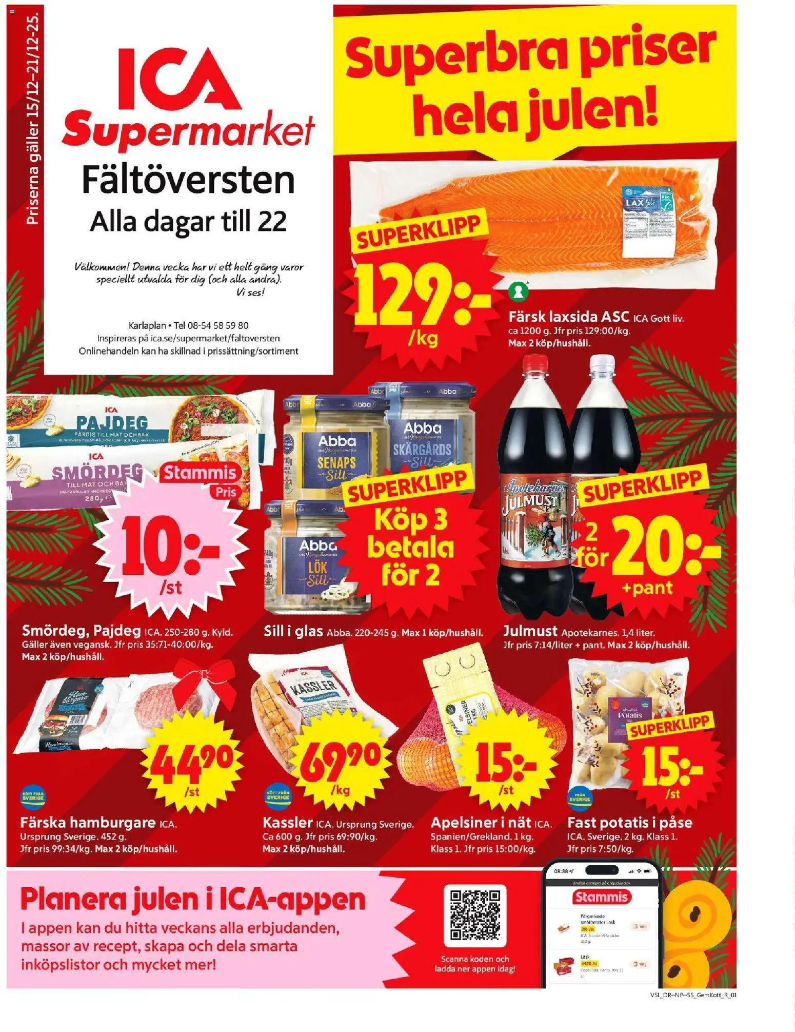 Förhandsgranska reklamblad Stockholm från butik ICA Supermarket gäller från 15/12/2025