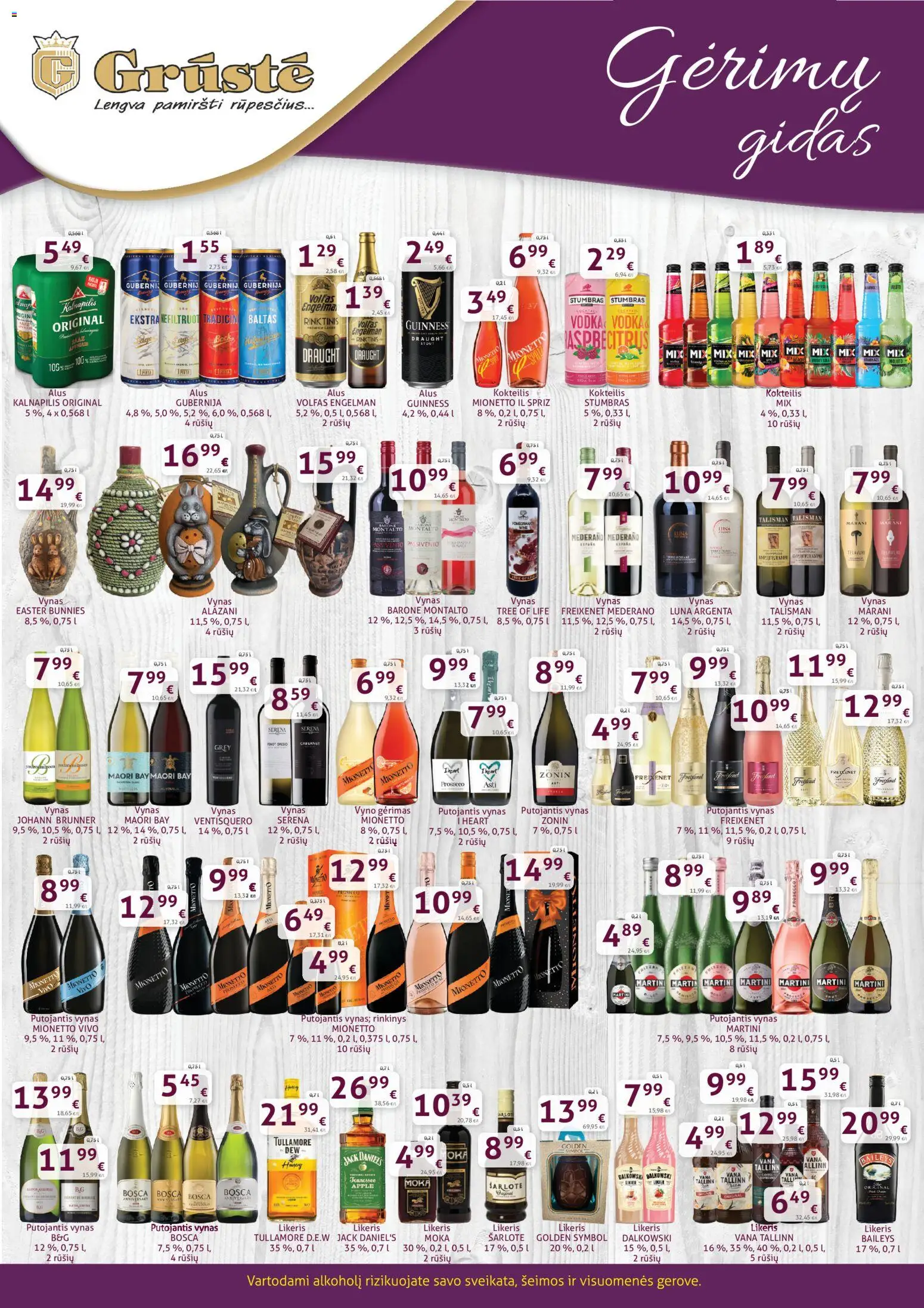 GRUSTE parduotuvės leidinio GRUSTE leidinys - Gėrimų gidas galiojančio nuo 2026.04.01 peržiūra