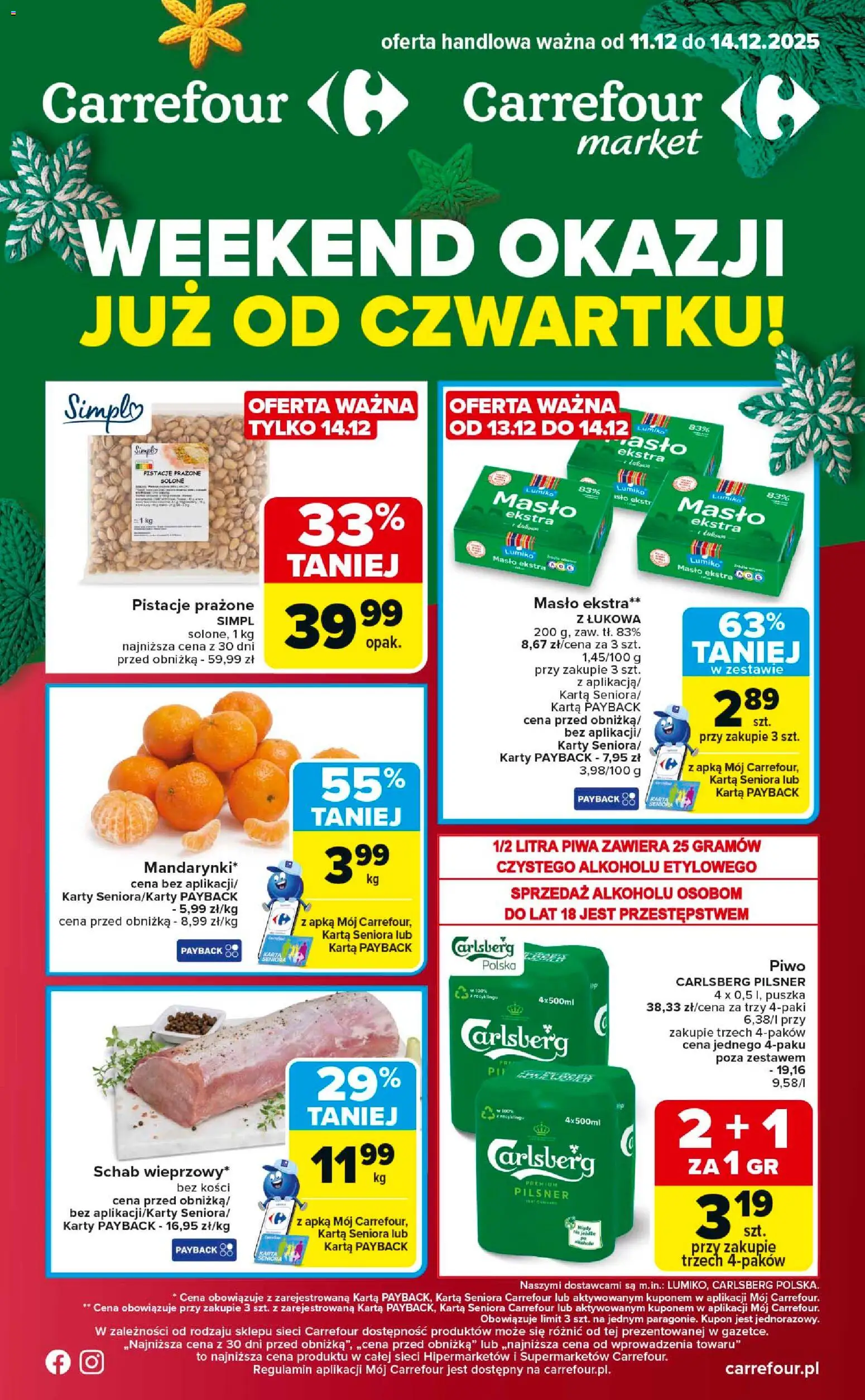Pogląd gazetki "Weekend okazji już od czwartku" ze sklepu Carrefour ważnej od 11.12.2025