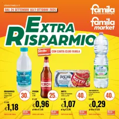 Anteprima dell'opuscolo Volantino Extra Risparmio dal negozio Famila valido da 24/09/2025