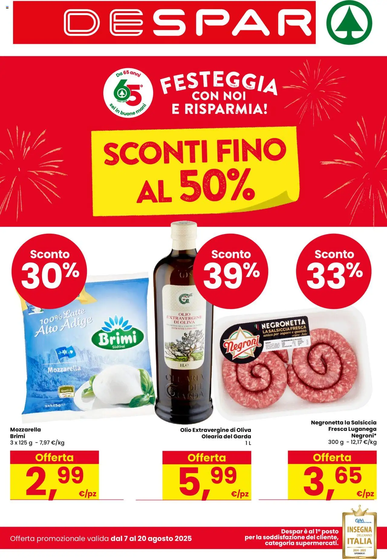 Volantino Despar valido da 07/08/2025 numero di pagina 1