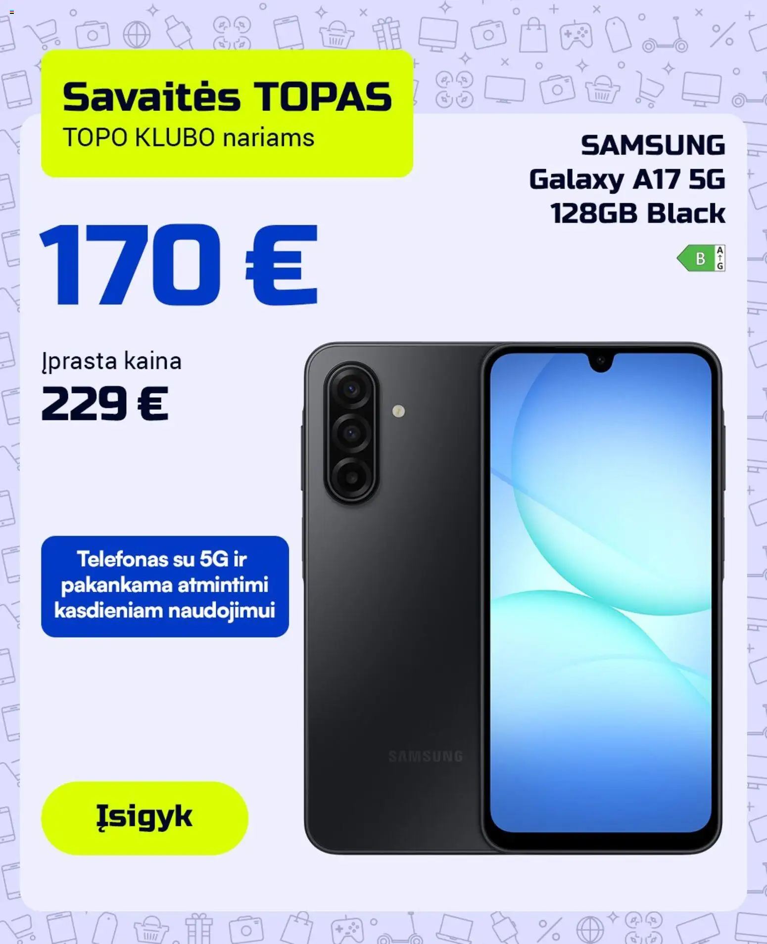 TOPOcentras parduotuvės leidinio TOPOcentras leidinys galiojančio nuo 2026.04.28 peržiūra - Telefonas