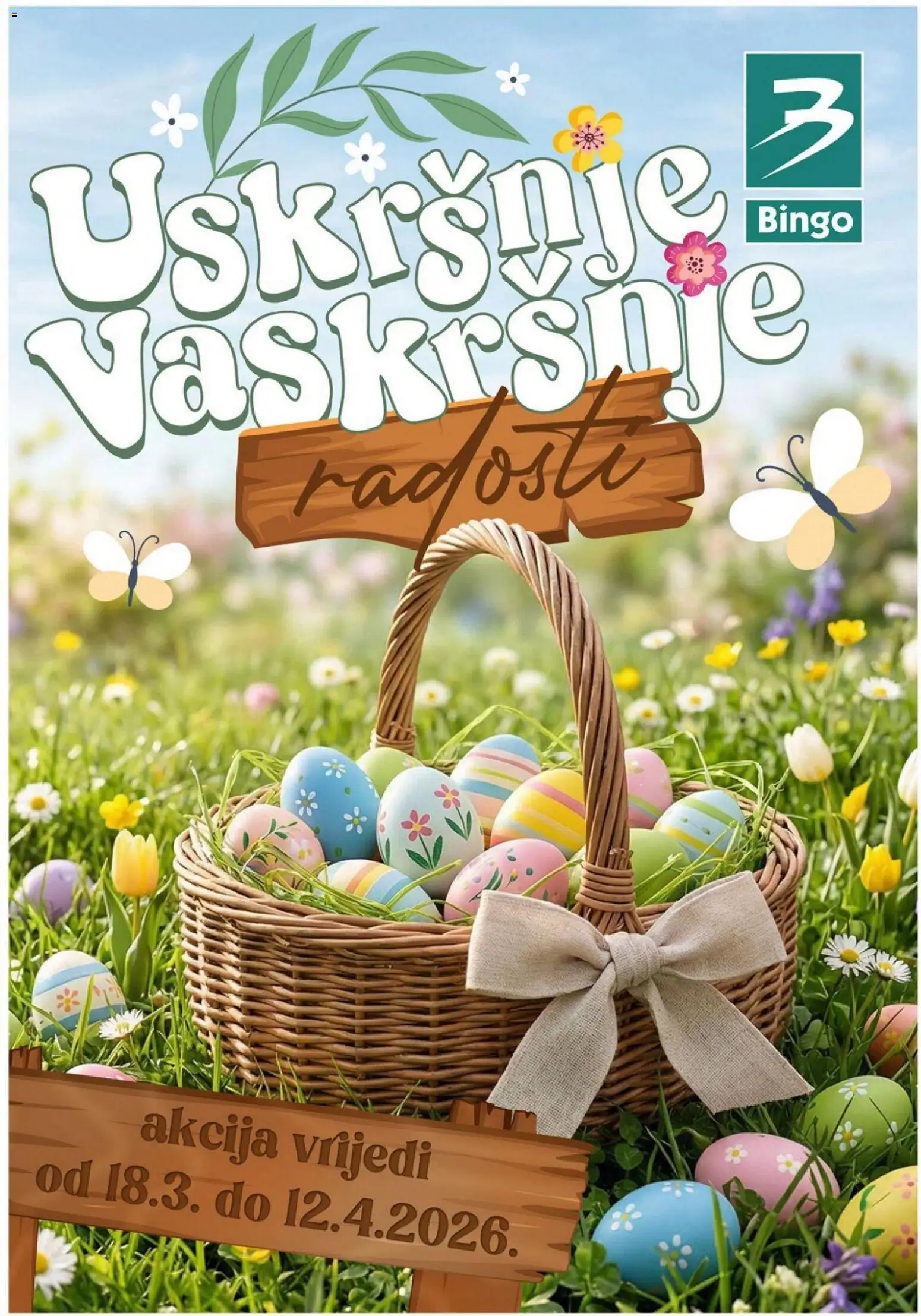 Pregled letka Bingo Uskršnje Vaskršnje radosti trgovine Bingo vrijedi od 18.03.2026
