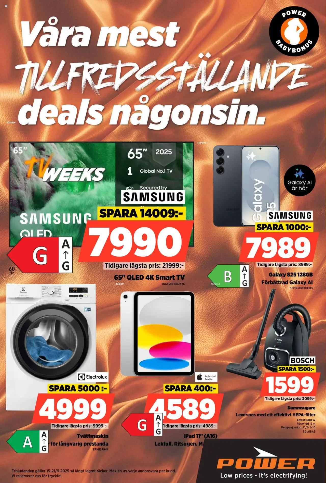 Aktuella reklamblad Power är giltig 15/09 2025 > Veckans Erbjudanden gäller från 15/09/2025 till 21/09/2025 sidnummer 1