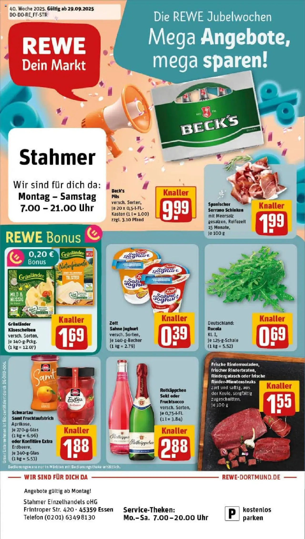 REWE Prospekt ab 28.09.2025 nächste Woche - Prospekt Essen	