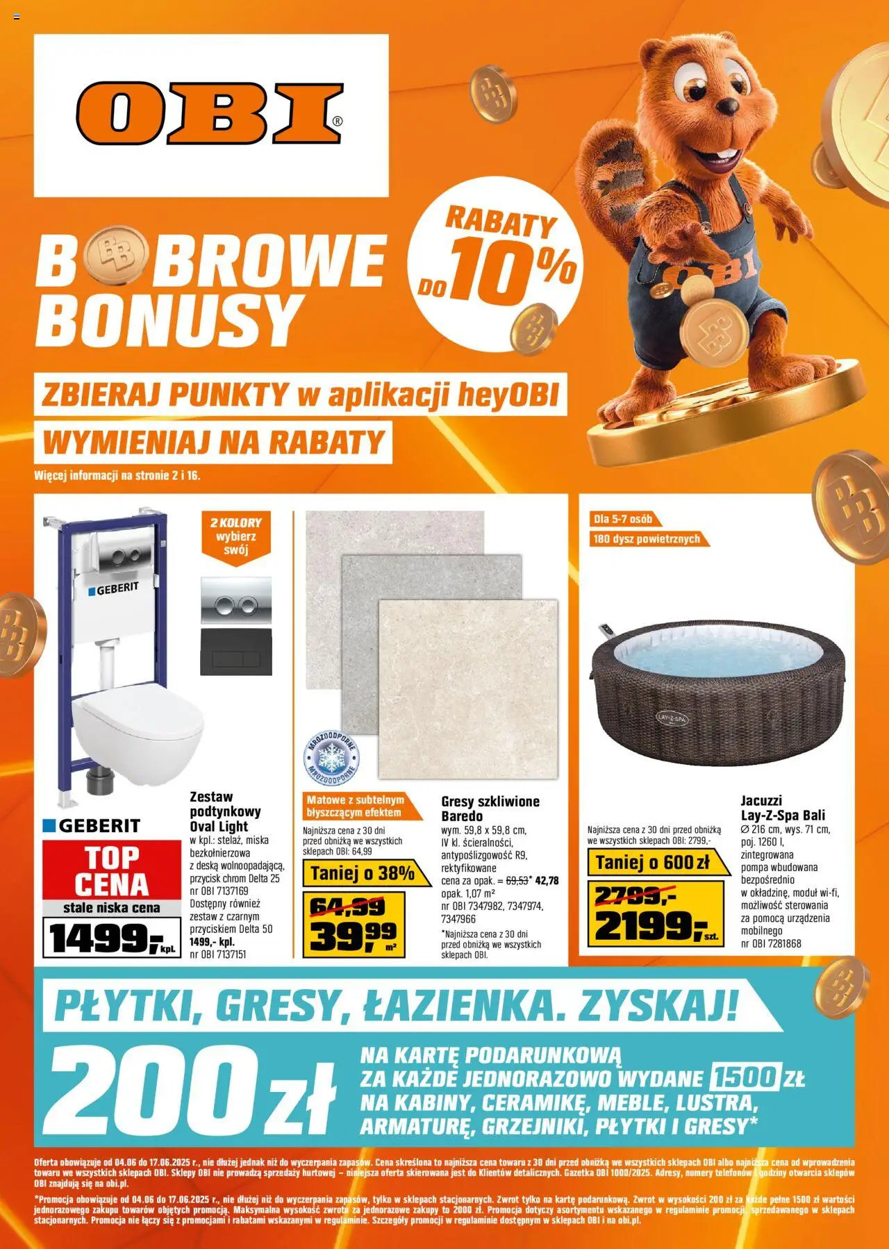 OBI Gazetka od 04.06.2025 - Nowa Gazetka - Numer strony 1 - Promocja, Płytki