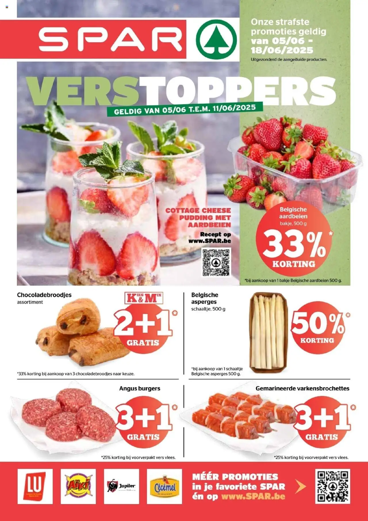 Spar Express shop SPAR week 23-24 geldig vanaf 05/06/2025 - Paginanummer 1 - Aardbeien, Pudding, Asperges