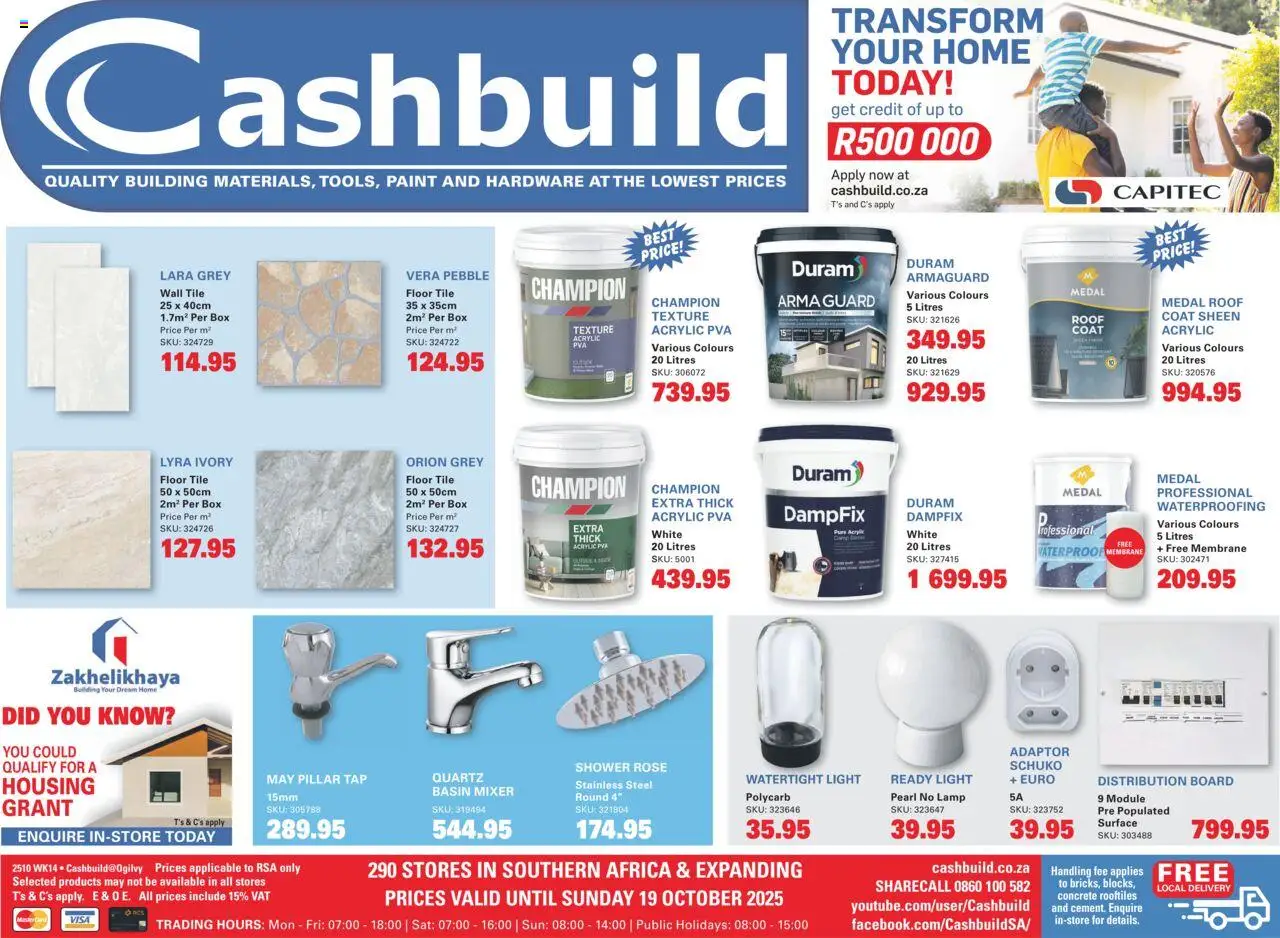 Cashbuild Western Cape - Leaflet from 02/10 - 19/10/2025 > Promotions
