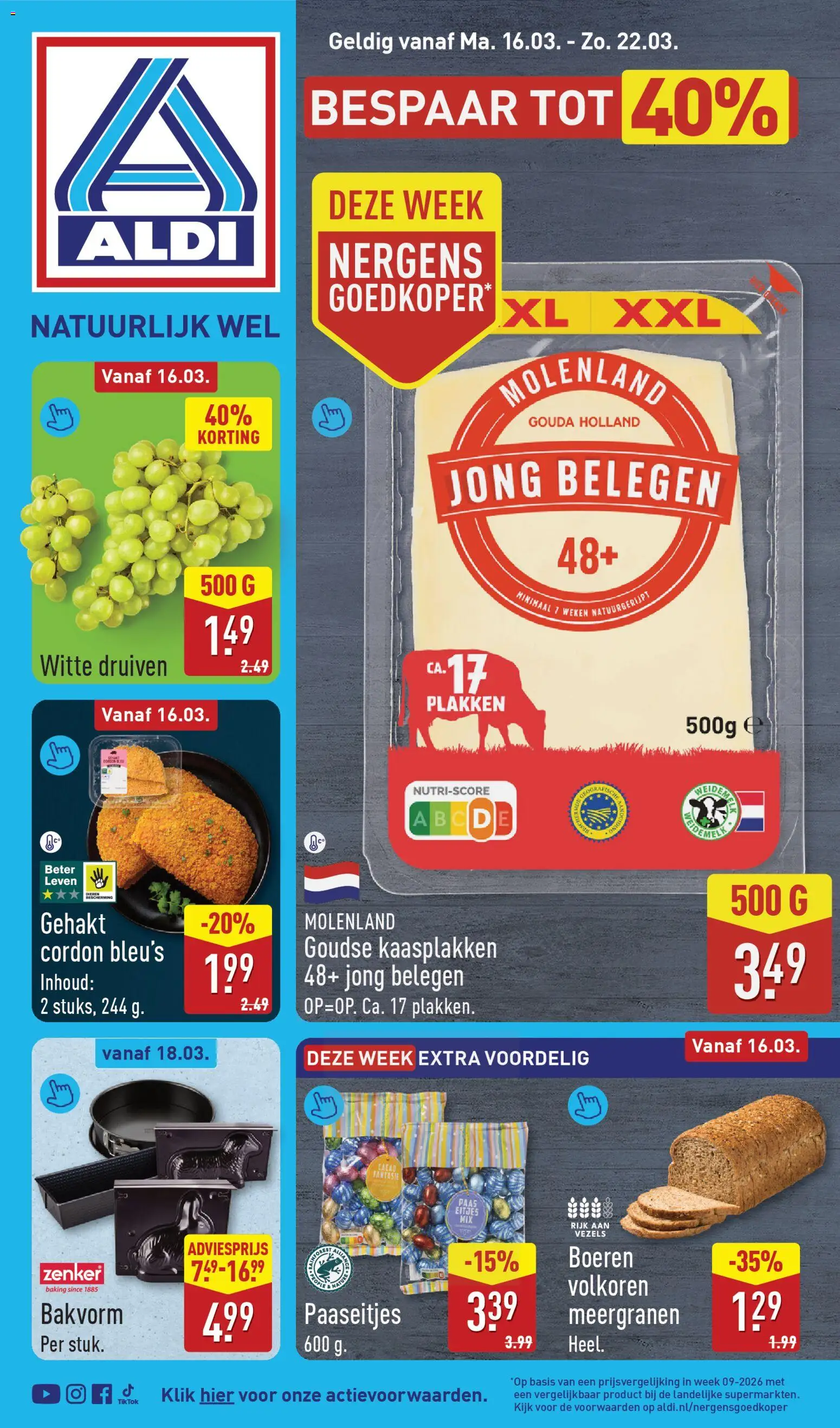 Voorbeeld van Aldi folder week 12 van winkel Aldi geldig vanaf 16-03-2026 - Gouda, Druiven, Gehakt
