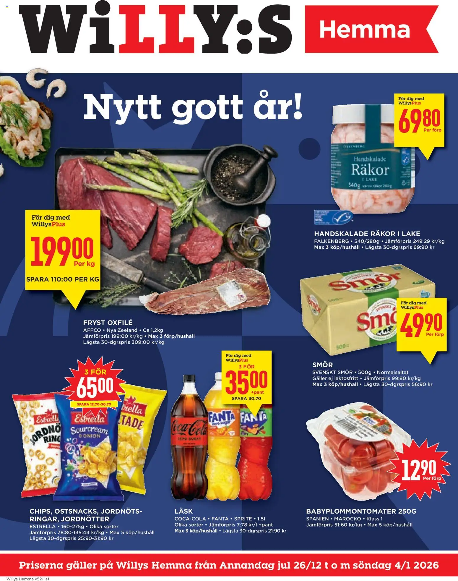 Förhandsgranska reklamblad Aktuella reklamblad Willys Hemma från butik Willys gäller från 26/12/2025