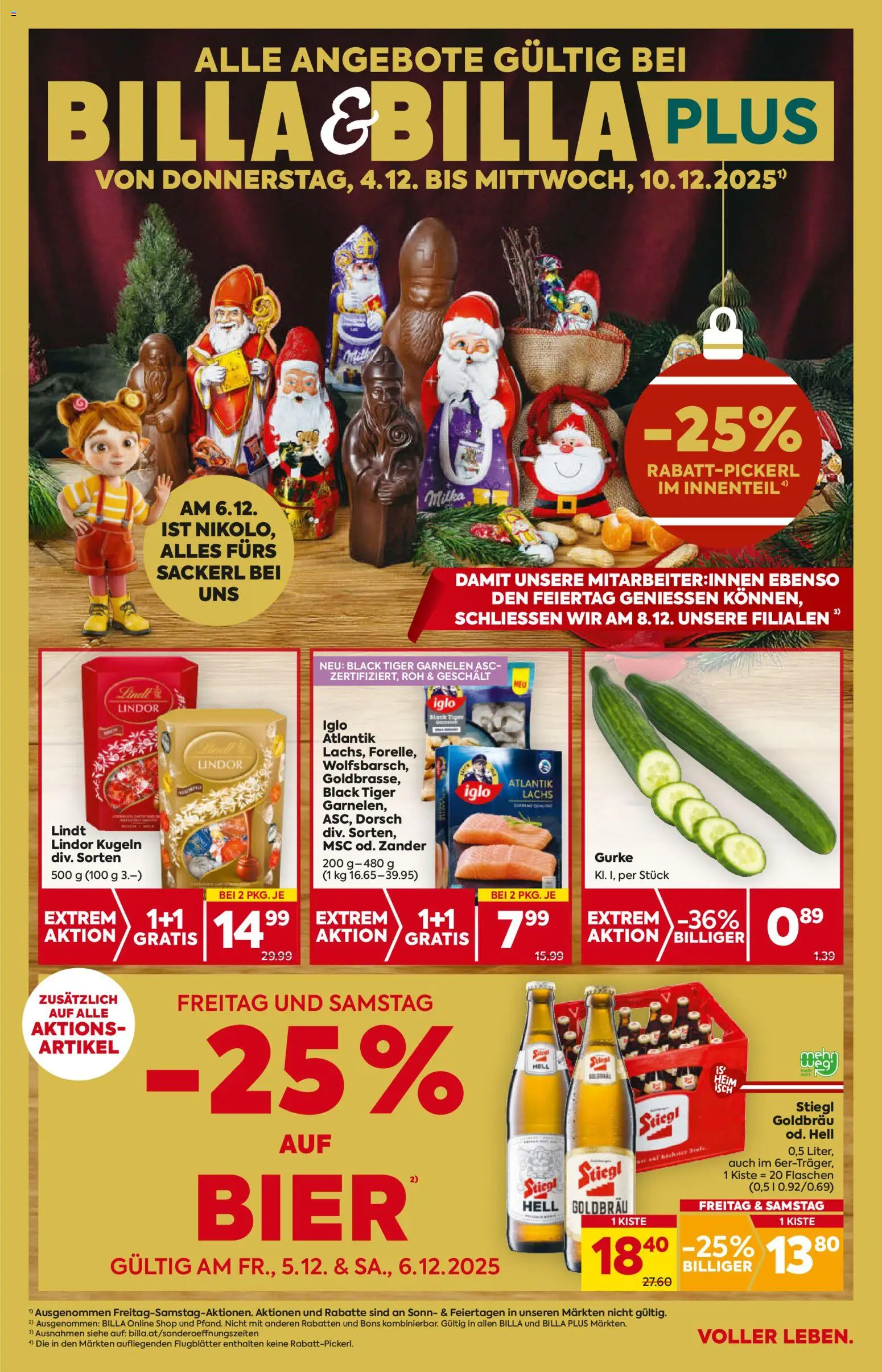 Vorschau der Angebote: Billa Salzburg gültig ab 04.12.2025 - Bier, Gurke