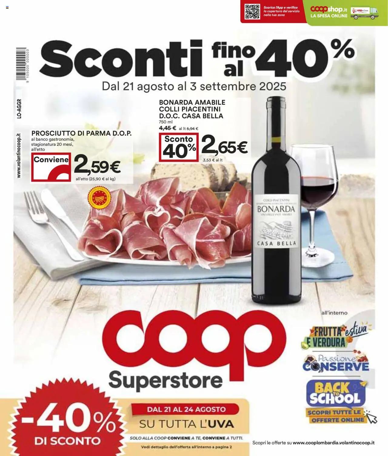Volantino COOP valido da 21/08/2025 numero di pagina 1