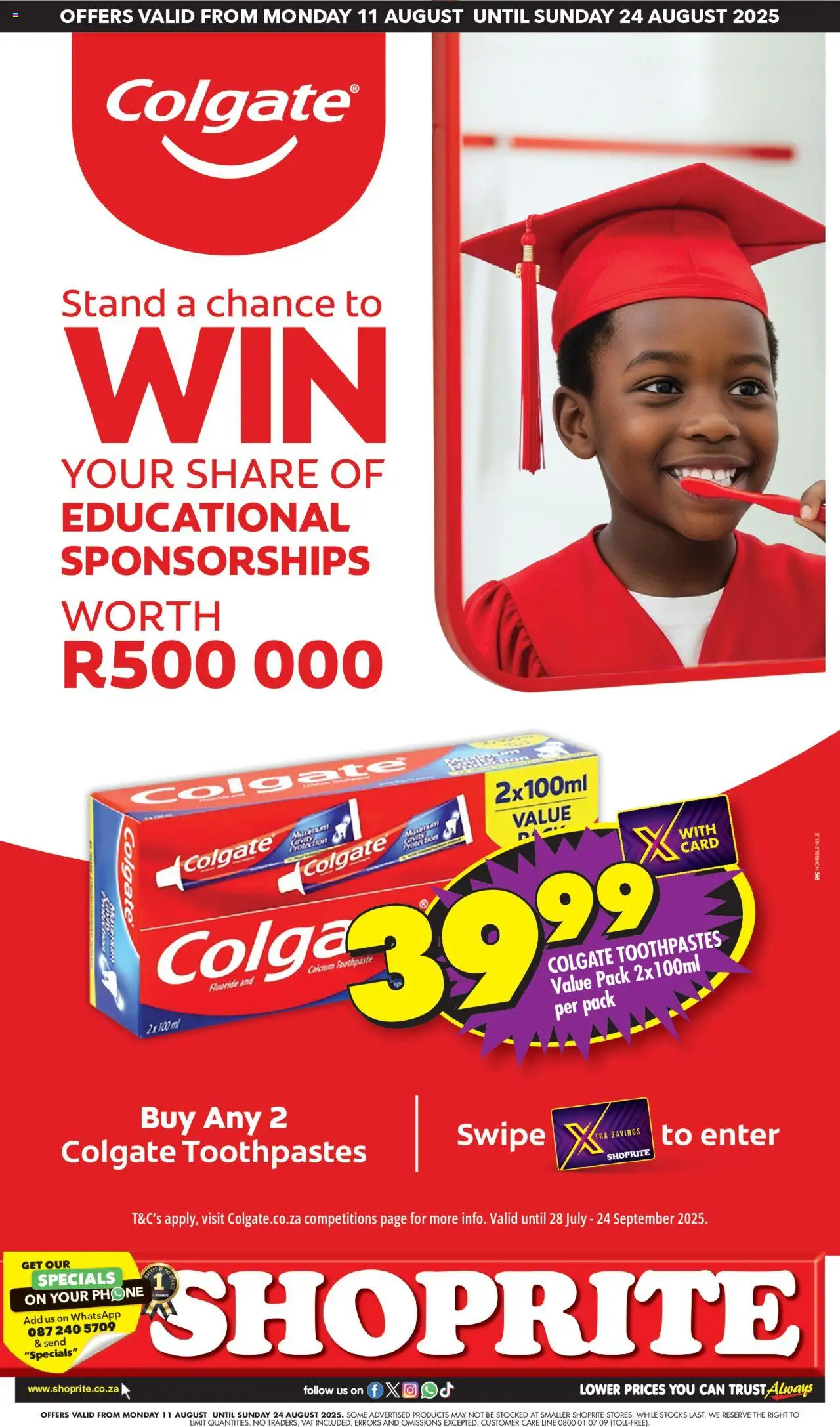 Shoprite Colgate Promotion 11/08 - 24/08/2025 >> Catalogue