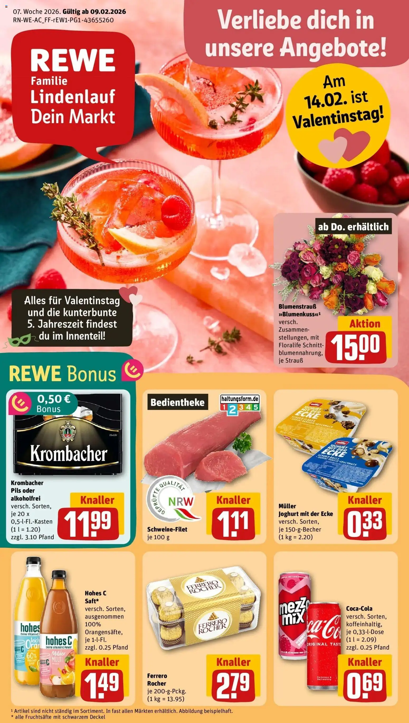 Vorschau von dem Prospekt des Geschäftes Rewe, gültig ab dem 09.02.2026