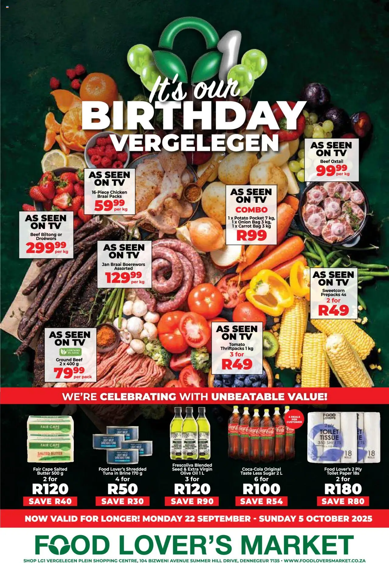 Food Lover's Market Vergelegen Birthday from 22/09 - 05/10/2025 > Promotions