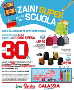 Anteprima dell'opuscolo Volantino Zaini dal negozio Famila valido da 24/07/2025