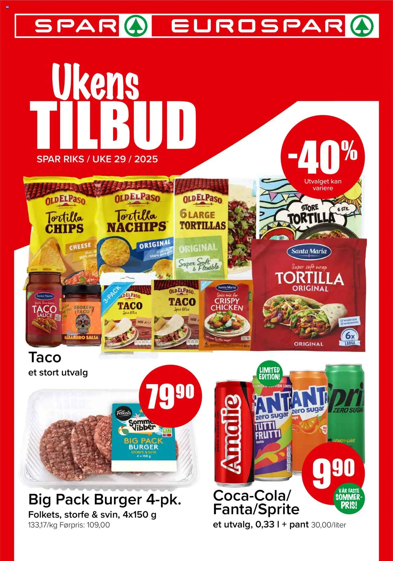 Kundeavis Spar gyldig fra 14/07/2025 - Sidenummer 1 - Chips, Svin, Tortilla chips, Mango, Tortilla, Taco